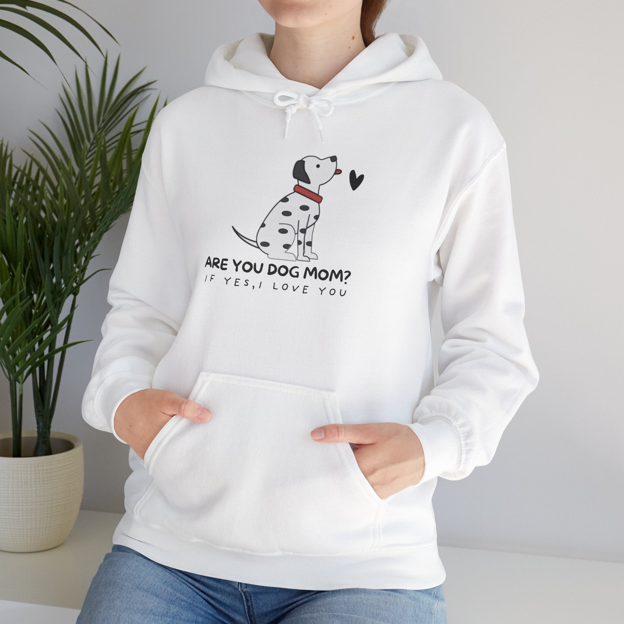 Dog Mom Hoodie — 'Are You Dog Mom?' Cute Dalmatian Graphic Pullover