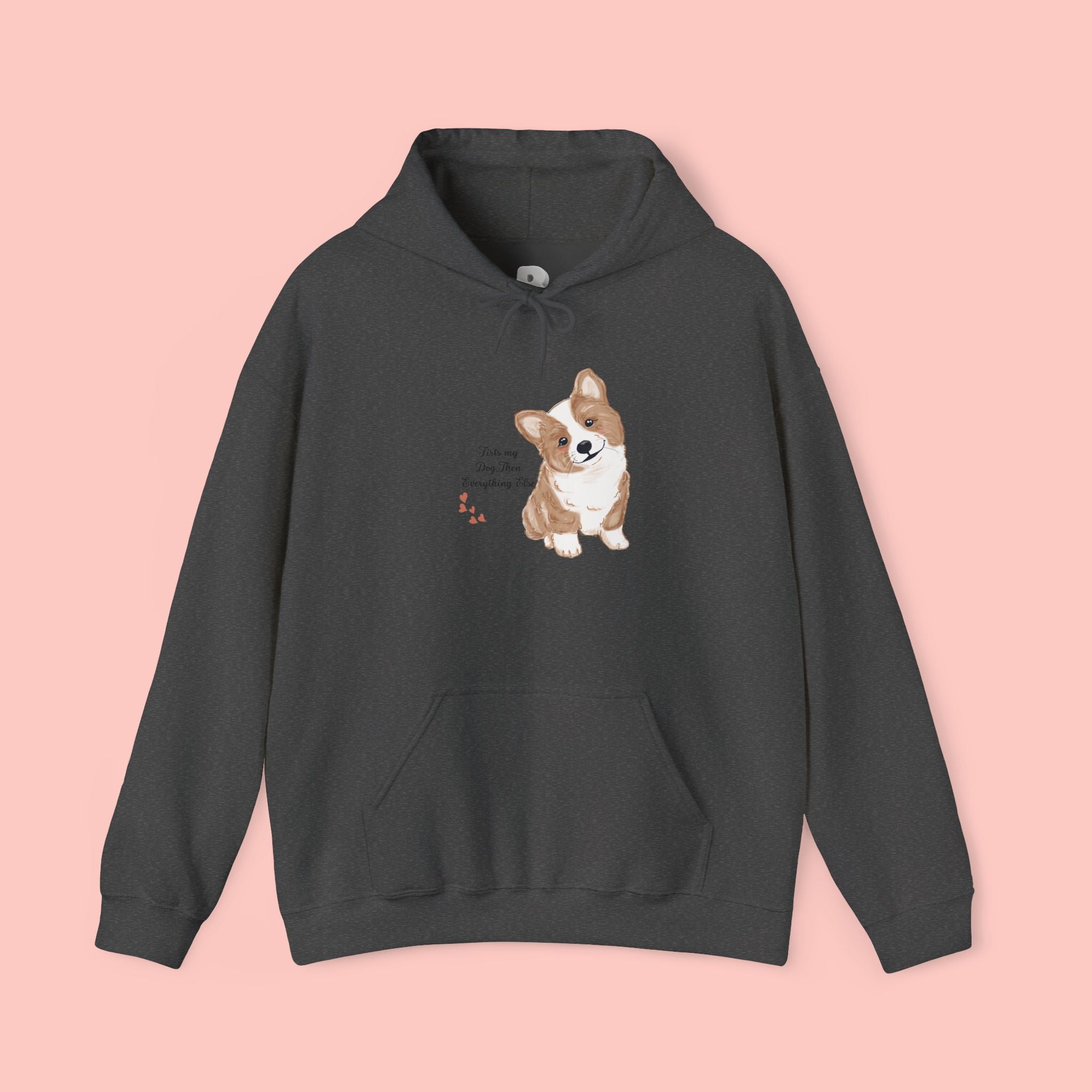 Corgi Love Hoodie — Cute Watercolor Pembroke Corgi Illustration with 'You're My Favorite' Text
