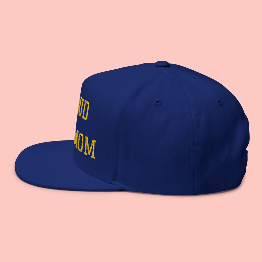 Flat Bill Cap — "Proud Dog Mom" Embroidered Trucker Hat