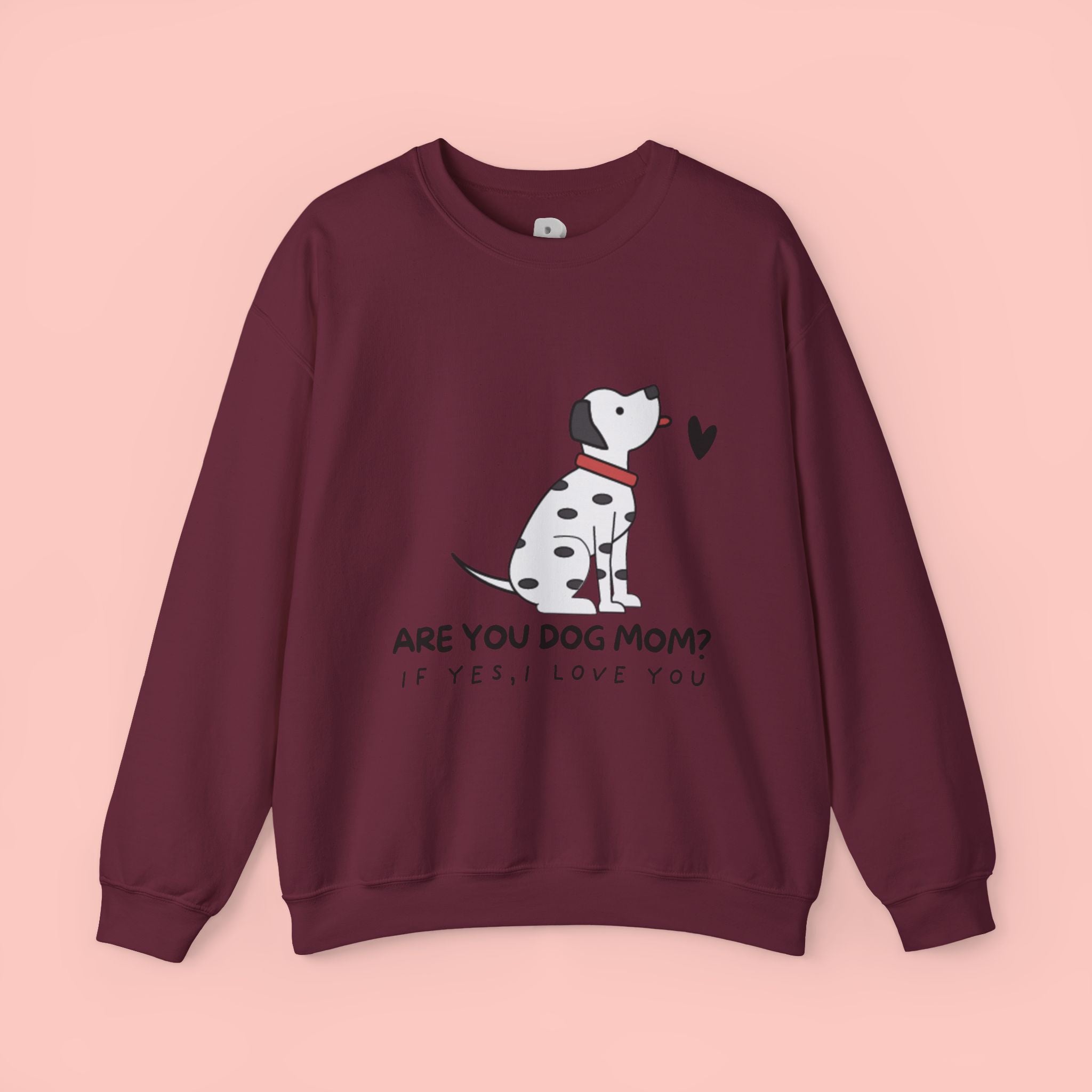 Are You Dog Mom? Cute Dalmatian Crewneck Sweatshirt for Dog Lovers