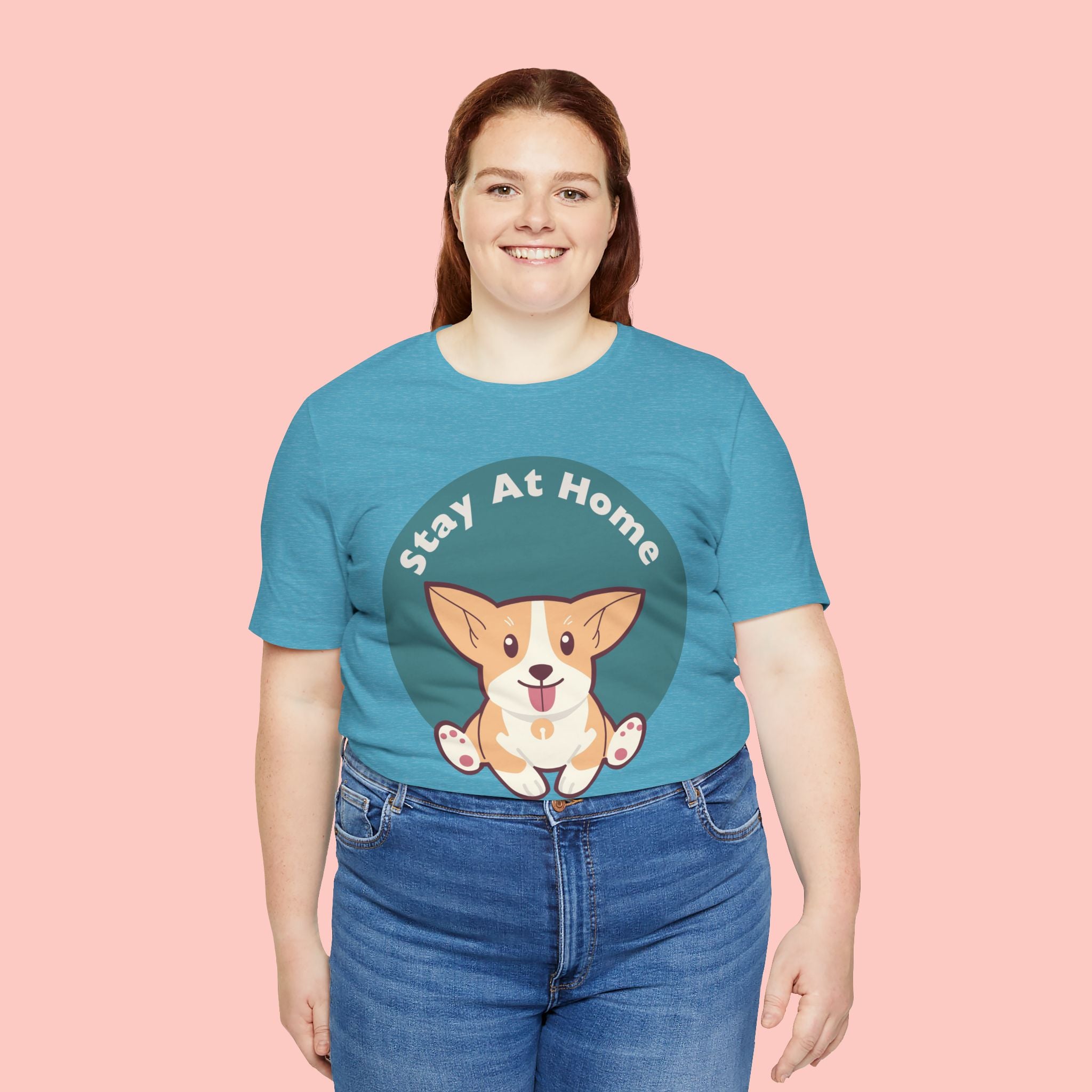 Stay At Home Dog Mom T-Shirt — Cute Corgi Graphic Tee