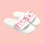Sandals — 'Dog Mama' White Removable-Strap Slide Sandals