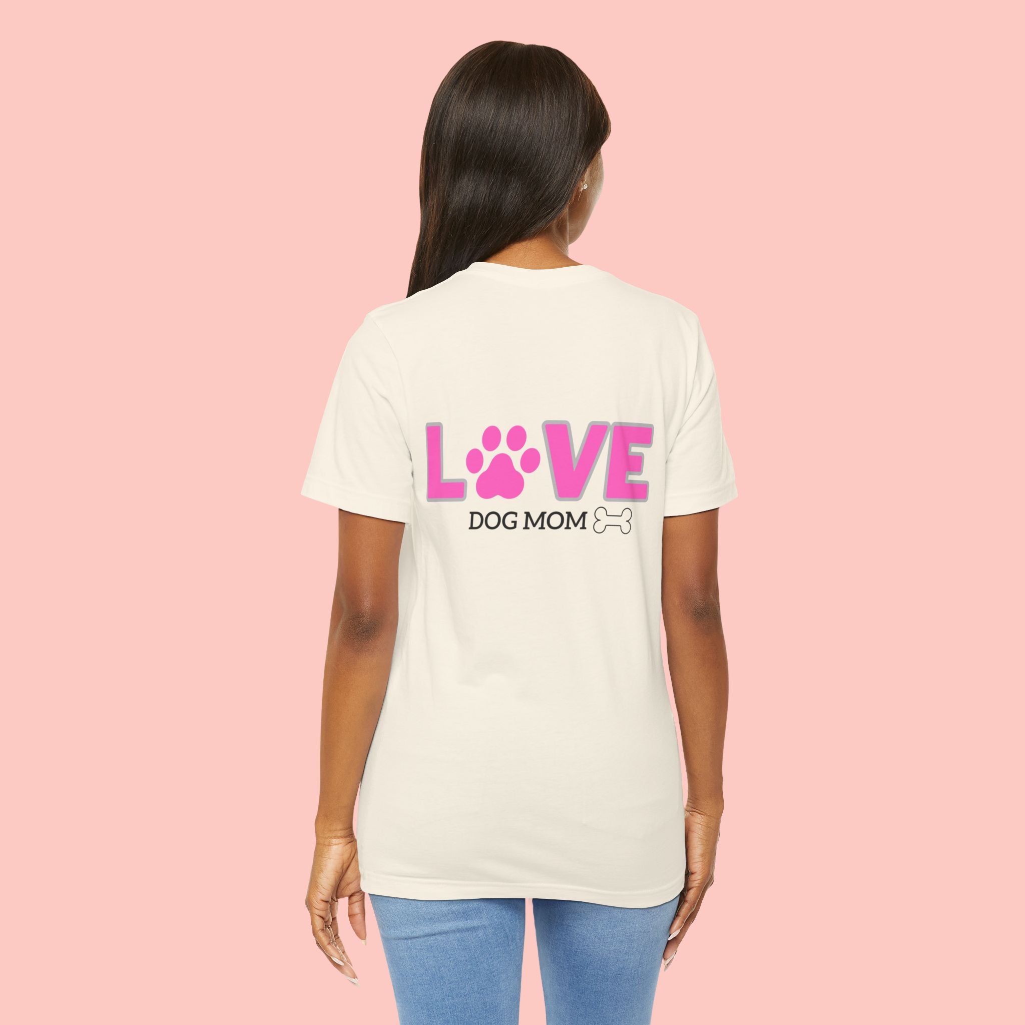 Dog Mom Love T-Shirt — "LOVE" Paw Graphic Tee