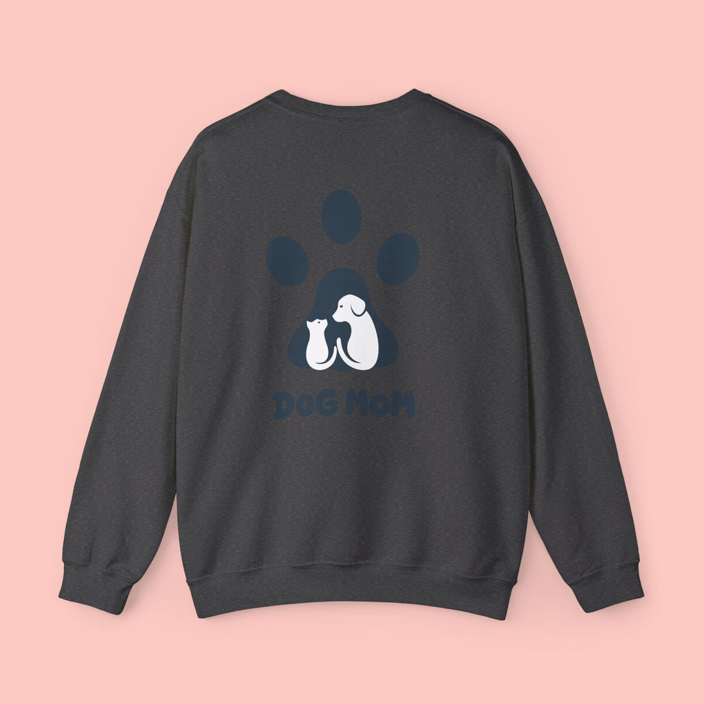 Dog Mom Crewneck Sweatshirt — Paw Print Graphic Cozy Pullover