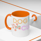Dog Mom Club Accent Coffee Mug – Colorful Paw Print 11/15oz