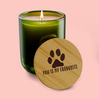 Engraved Soy Candle — "Paws Is My Favourite" Paw Print Scented Candle (14oz)