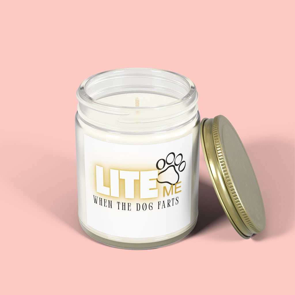 Coconut Apricot Scented Candle — "Lite Me When The Dog Farts" (4oz / 9oz)