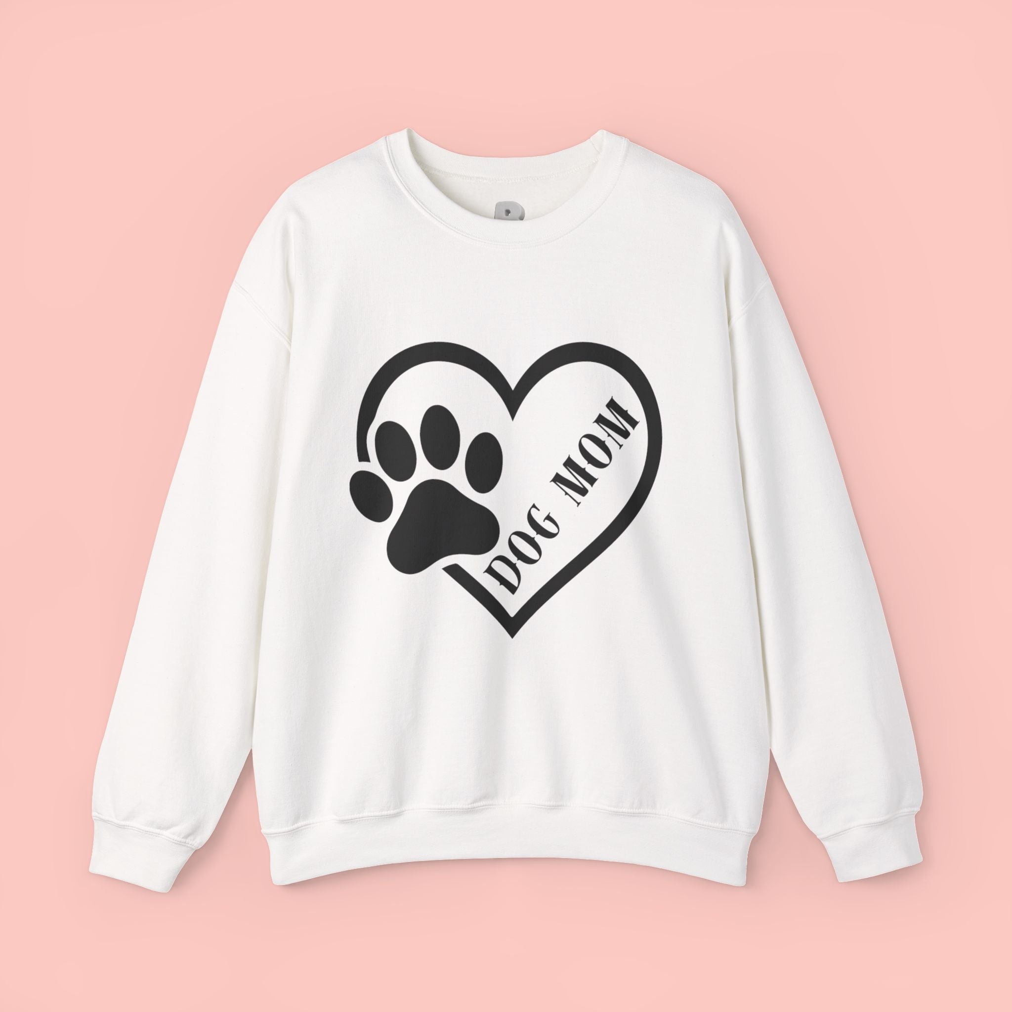 Dog Mom Heart Paw Crewneck Sweatshirt