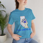 Dog Lover T-Shirt — "Love with my dog." Paw Print Graphic