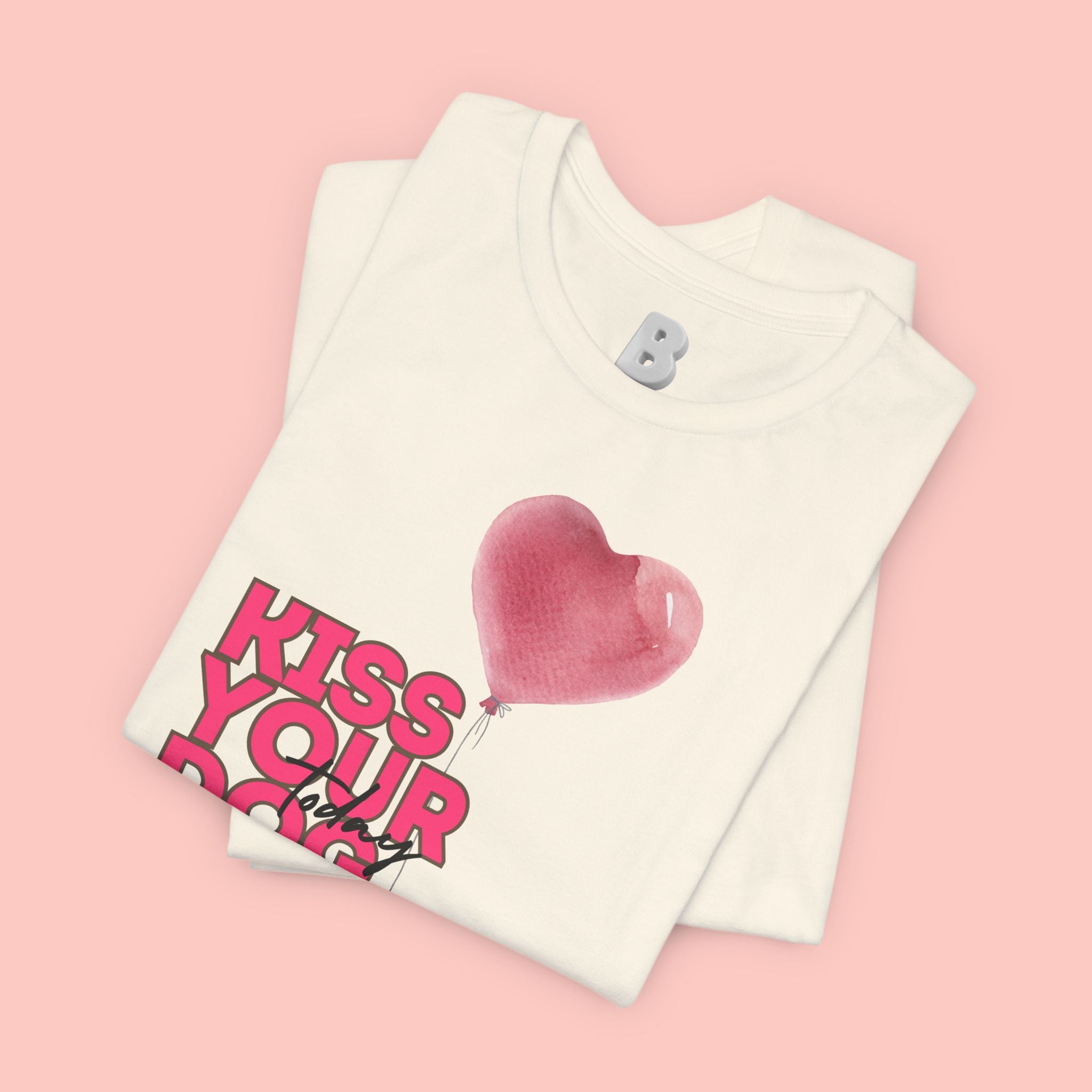 Kiss Your Dog T-Shirt — Cute Corgi with Heart Balloon Pet Lover Tee