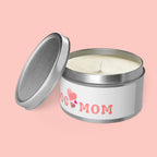 Dog Mom Tin Candle — Heart Paw Scented Travel Candle (Perfect Gift for Dog Lovers)