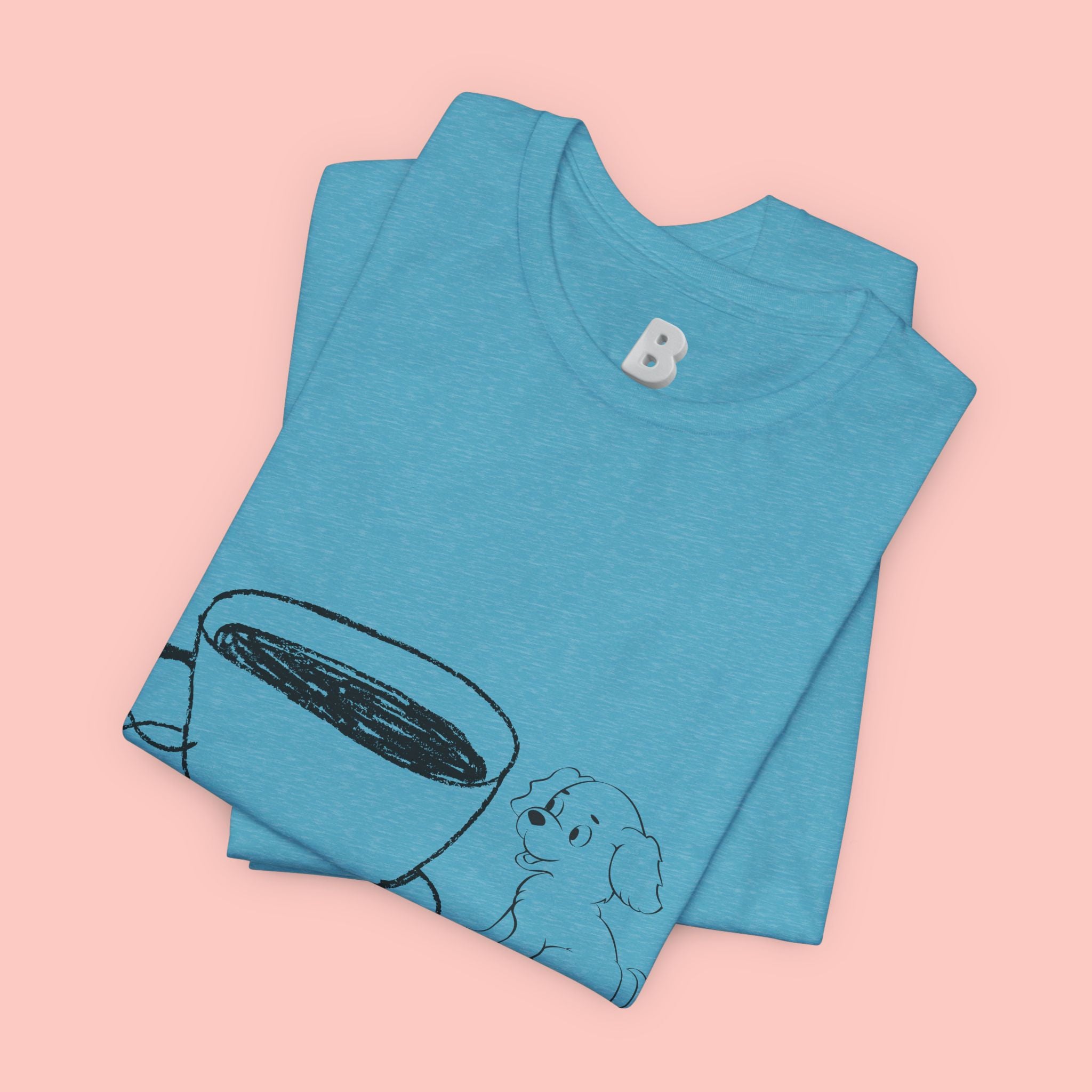 Coffee With My Dog T‑Shirt — Cute Minimalist Dog & Coffee Tee