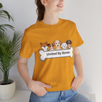 Dog Lover T‑Shirt — "United By Bones" Cute Cartoon Dogs Tee