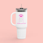 40oz Insulated Travel Mug — 'Groovy Mom' Pink Retro Design