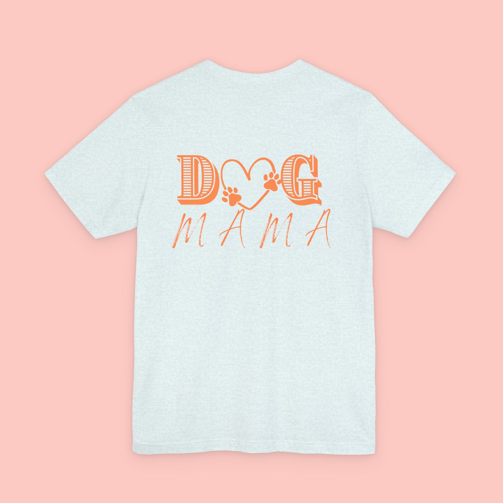 Dog Mama Tee — Retro Heart & Paw Graphic Short Sleeve Shirt