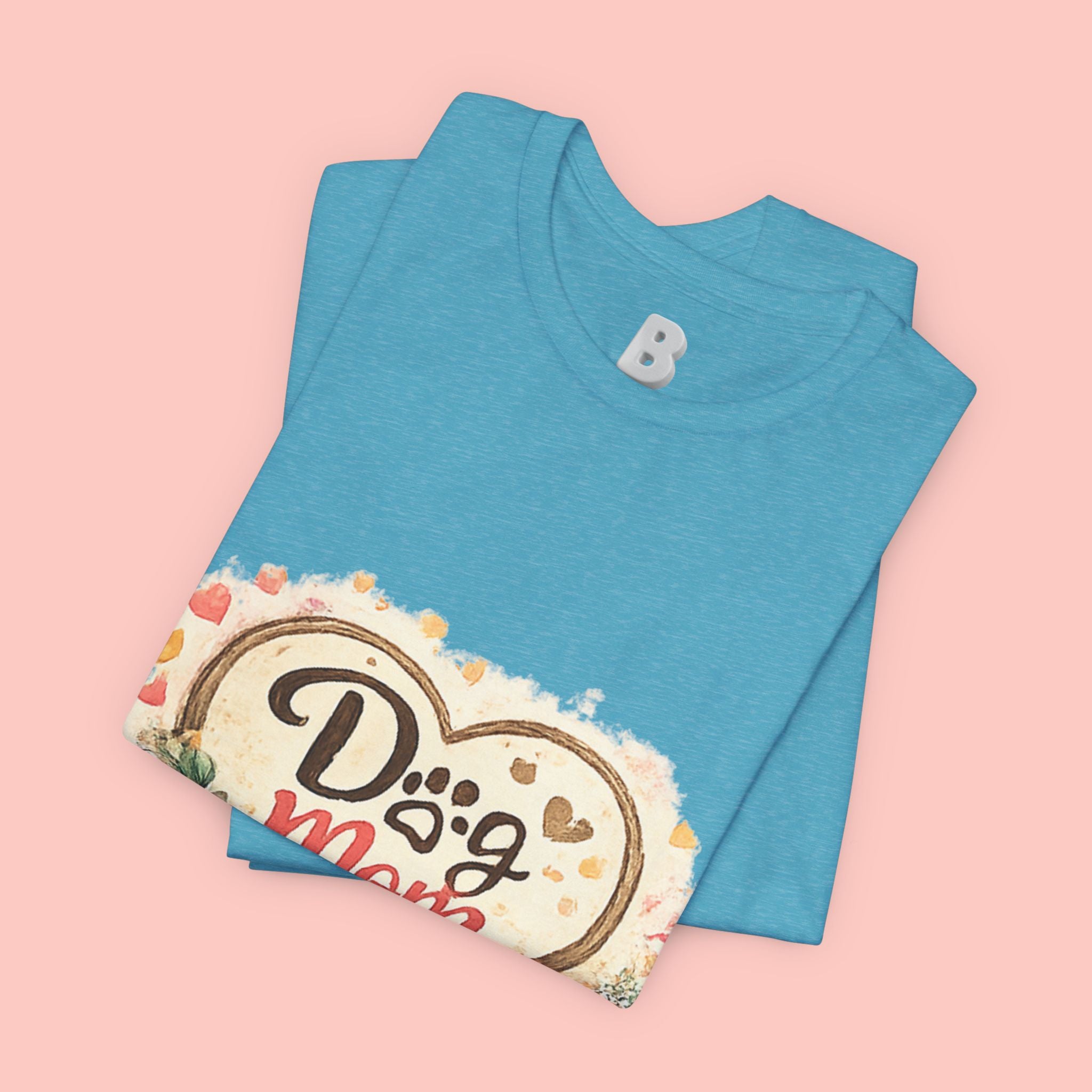 Dog Mom T-Shirt – Floral Paw Heart Graphic Tee