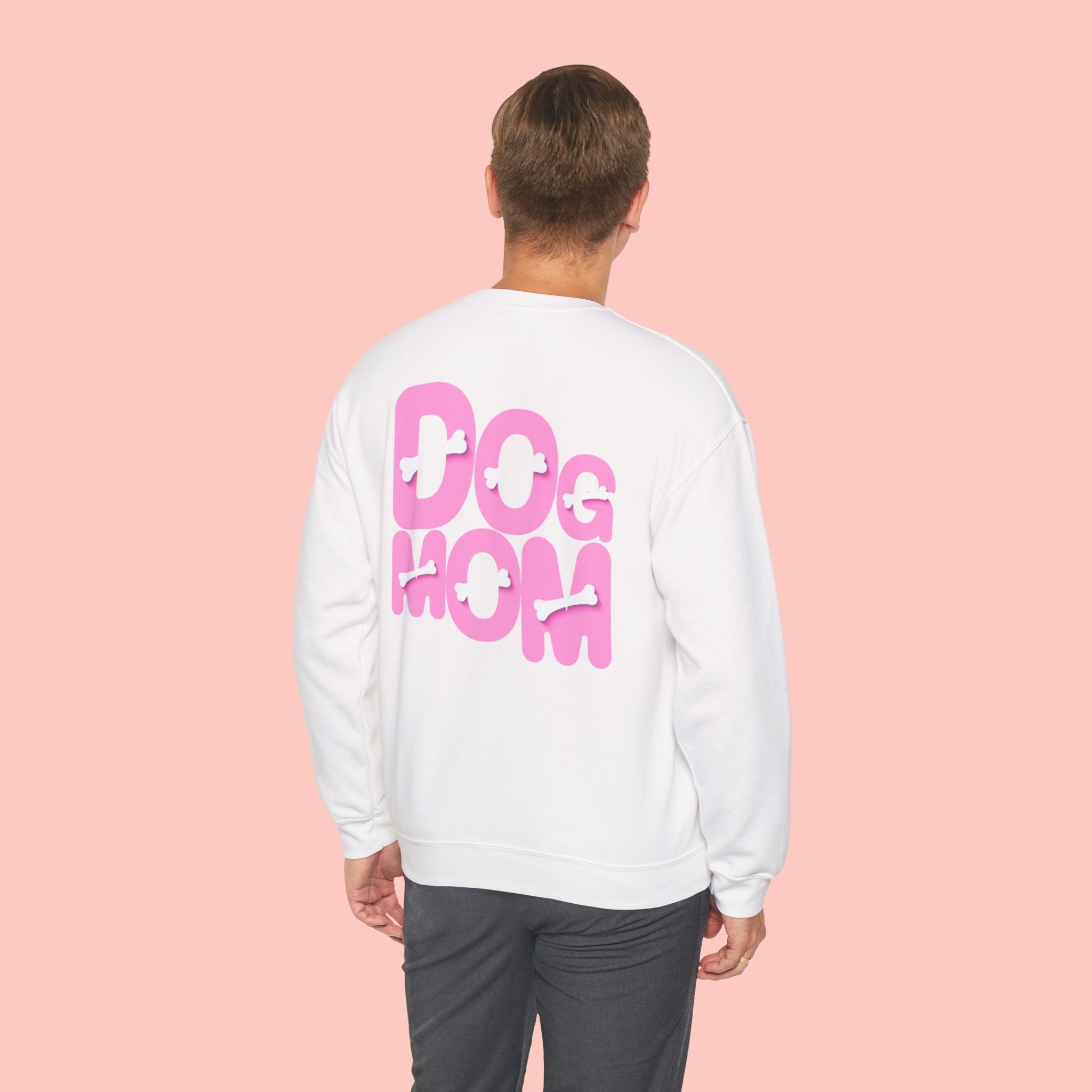 Dog Mom Sweatshirt — Cute Pink Graphic Crewneck for Pet Lovers