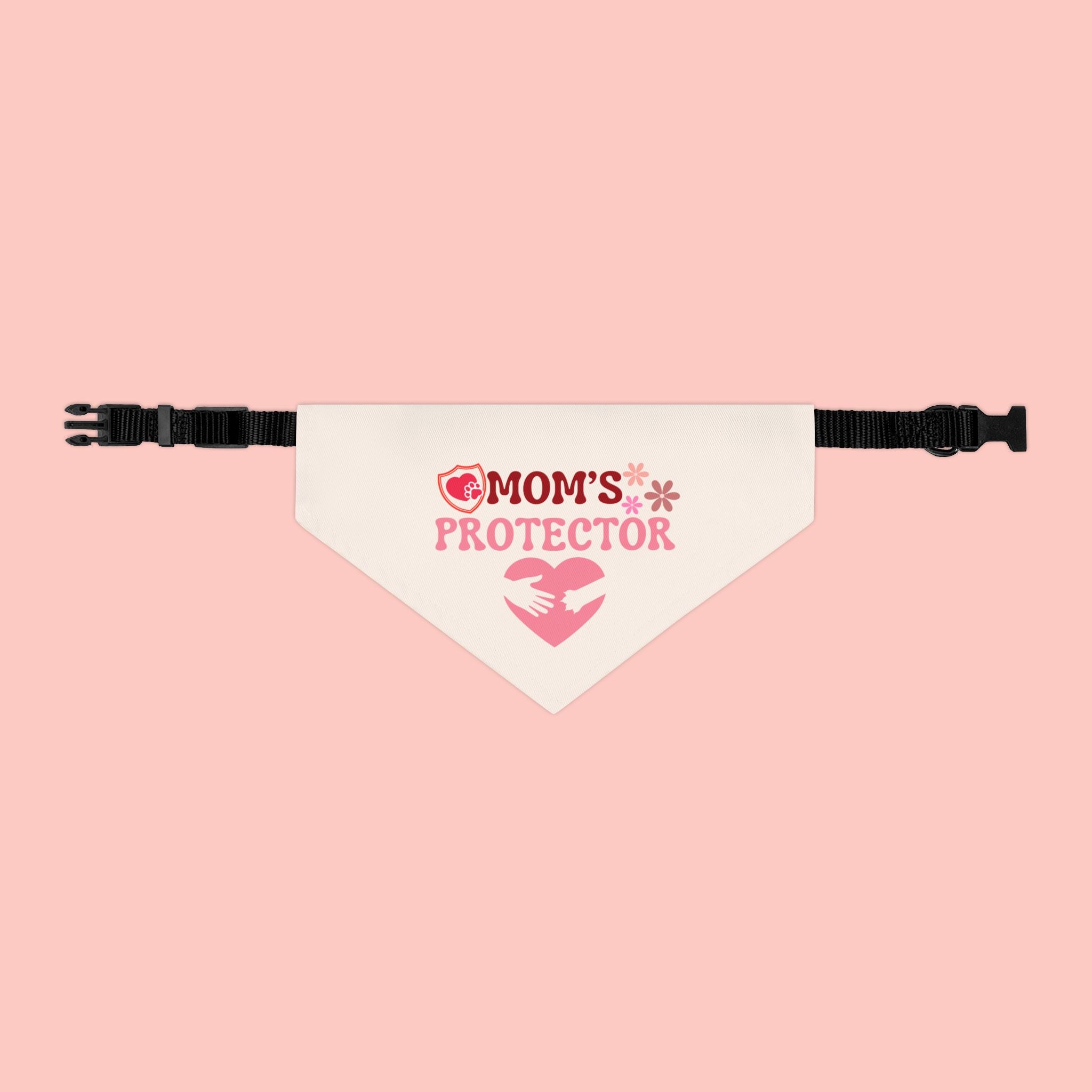 Mom's Protector Pet Bandana Collar — Pink Heart Dog Bandana for Moms
