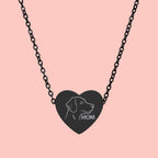 Engraved Dog Mom Heart Necklace