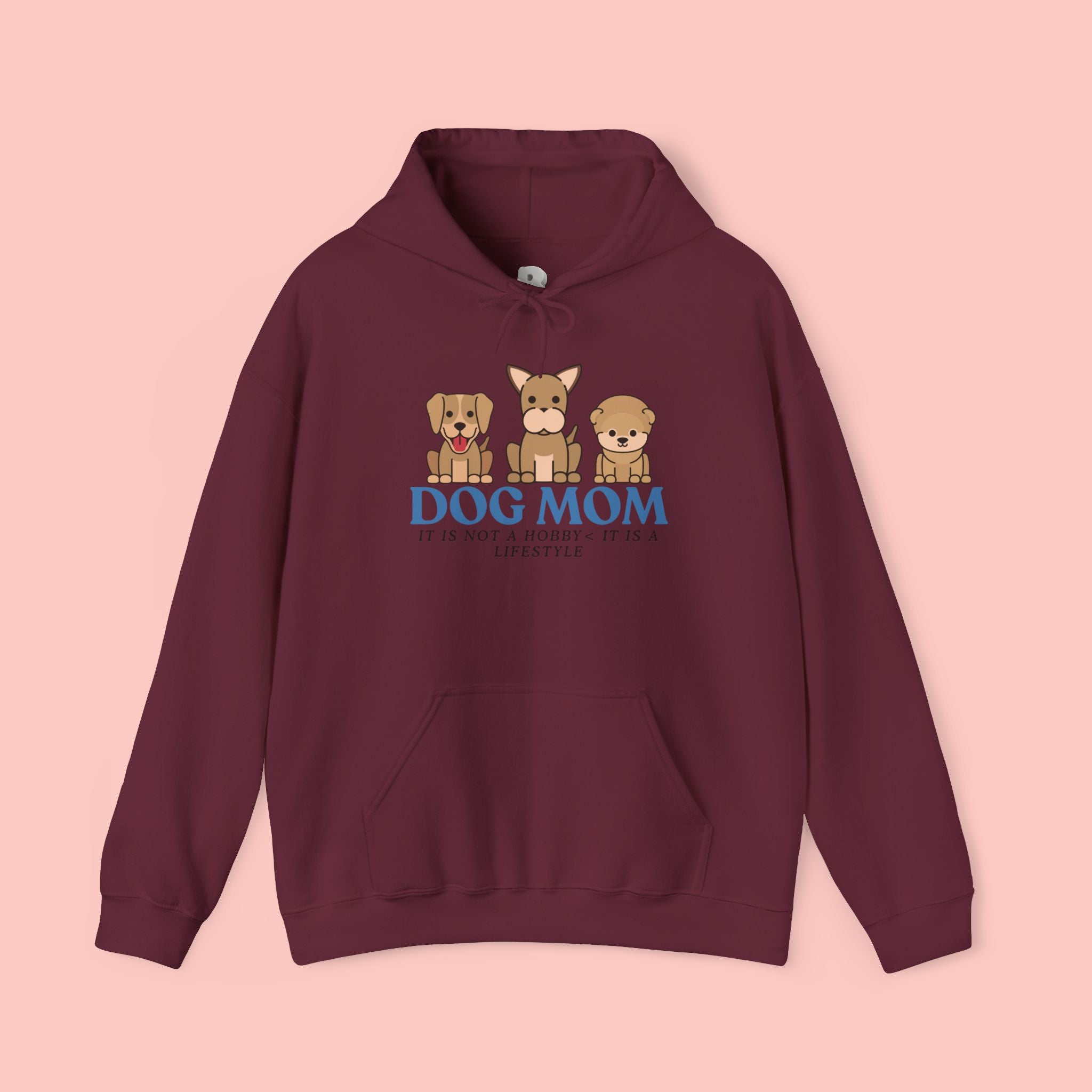 Dog Mom Hoodie — Cute Puppy Trio 'Dog Mom' Graphic Sweatshirt
