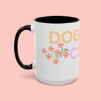 Dog Mom Club Accent Coffee Mug – Colorful Paw Print 11/15oz