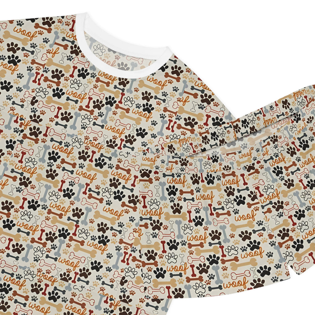 Women's Dog Paw & Bones Pajama Set — 'Woof' Short Sleepwear