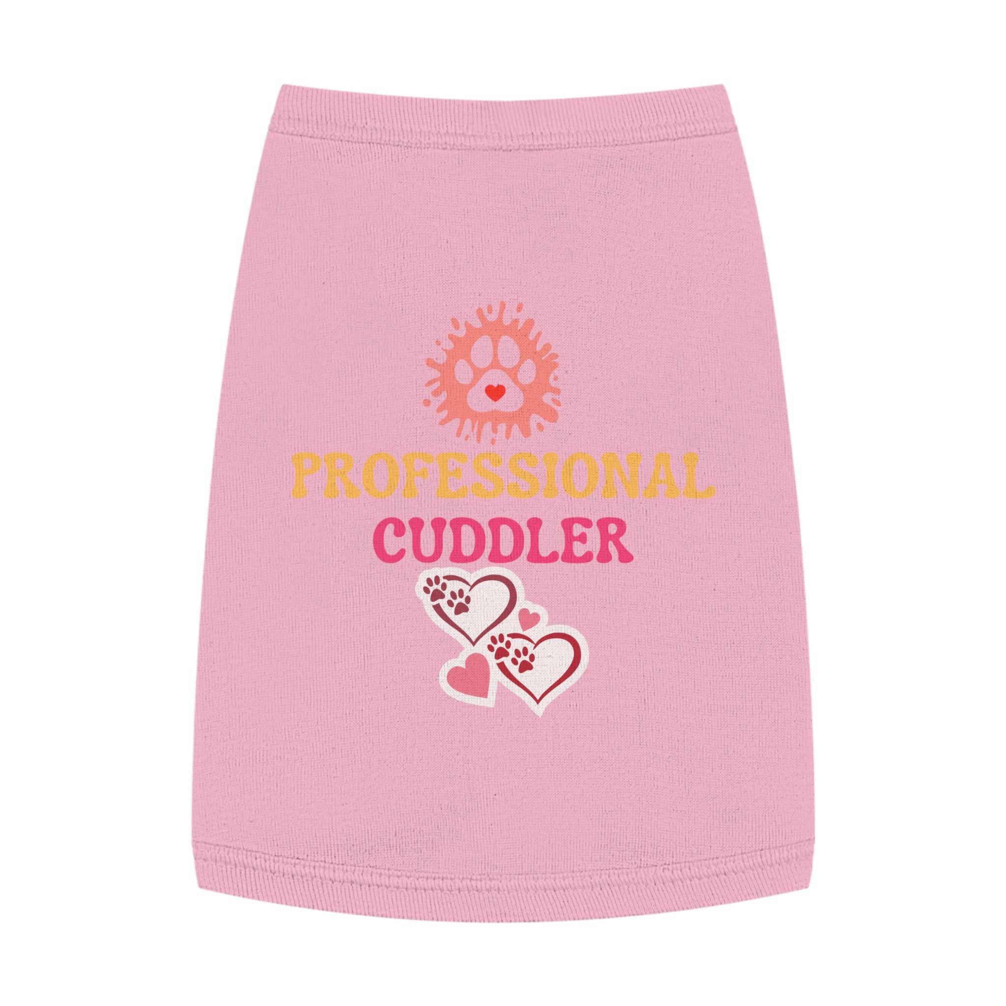 Professional Cuddler Pet Tank Top — Cute Paw Heart Dog & Cat Shirt for Small Pets