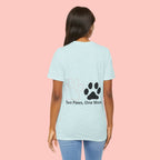 T-Shirt — “Two Paws, One Mom” Paw Print Mom Tee