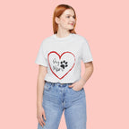 Dog Mom Heart Paw T‑Shirt