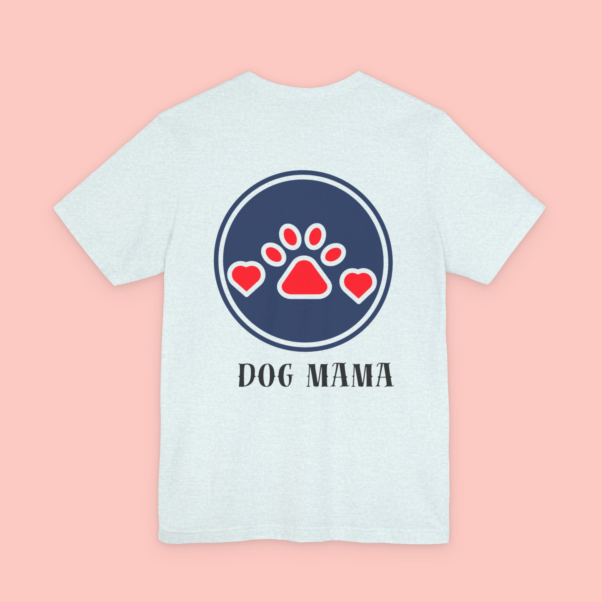 Dog Mama Tee - Paw Print Heart Graphic Short Sleeve Shirt