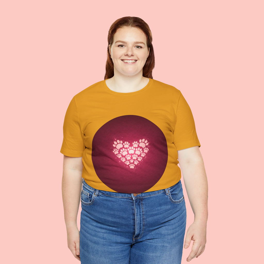 Paw Print Heart T‑Shirt — Cute Pet Lover Tee