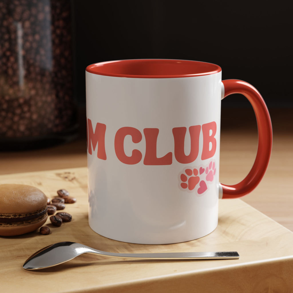Mom Club Coffee Mug — Cute Paw Print Accent Mug for Dog Moms (11/15 oz)