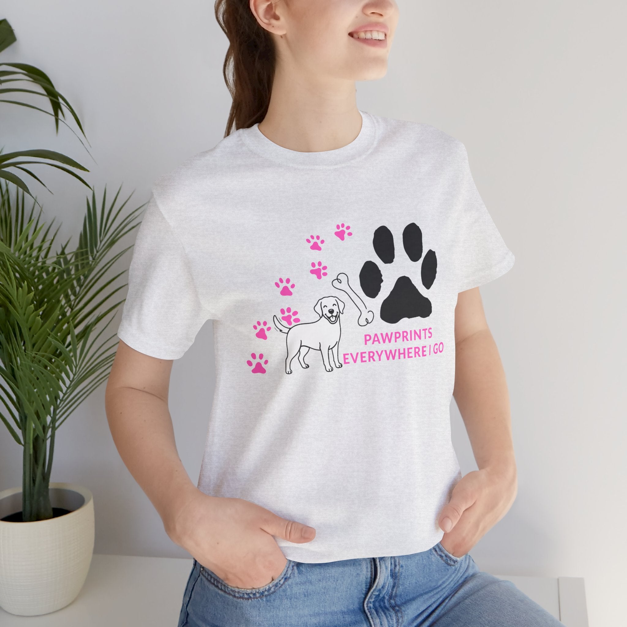 Dog Pawprint T-Shirt — "Pawprints Everywhere I Go" Cute Pet Lover Tee