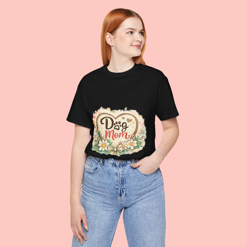Dog Mom T-Shirt – Floral Paw Heart Graphic Tee
