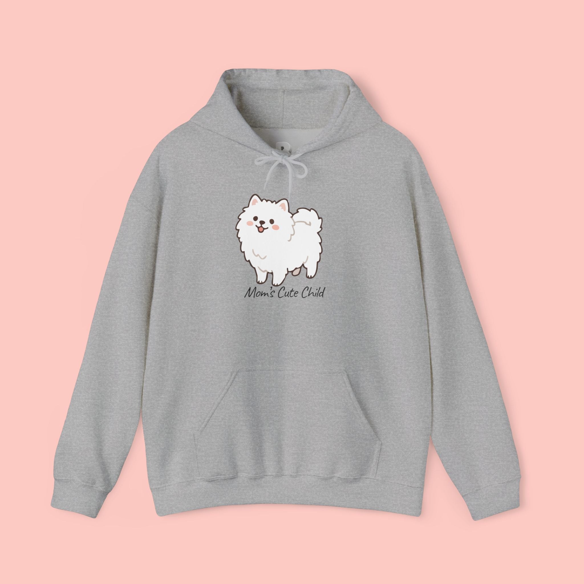 Pomeranian 'Mom's Little Child' Hoodie – Cute White Dog Graphic Pullover