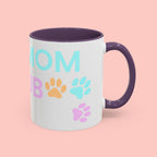 Dog Mom Club Accent Coffee Mug – Colorful Paw Print 11/15oz