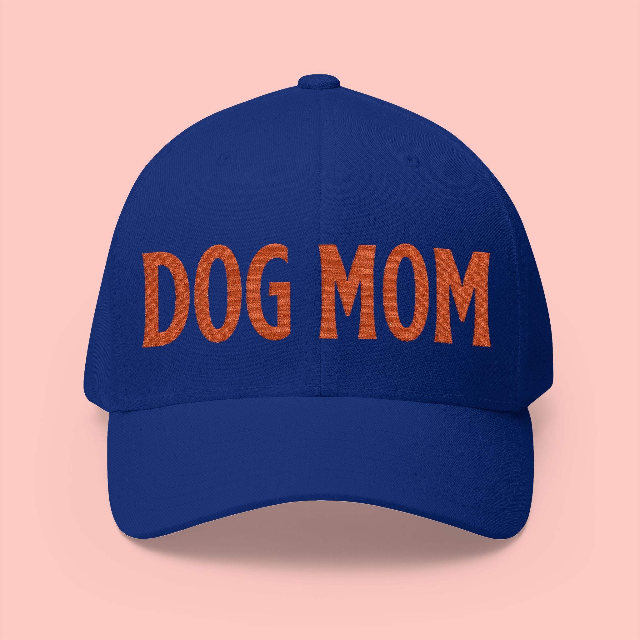 Dog Mom Embroidered Cap – White Structured Baseball Hat