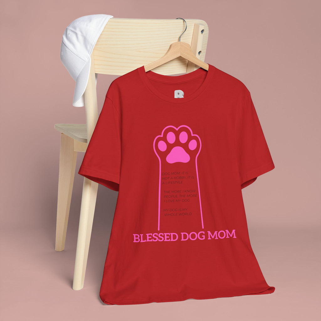 Blessed Dog Mom T-Shirt — Pink Paw Graphic Tee