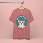 Stay At Home Dog Mom T-Shirt — Cute Corgi Graphic Tee