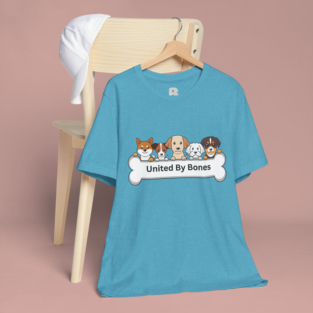 Dog Lover T‑Shirt — "United By Bones" Cute Cartoon Dogs Tee