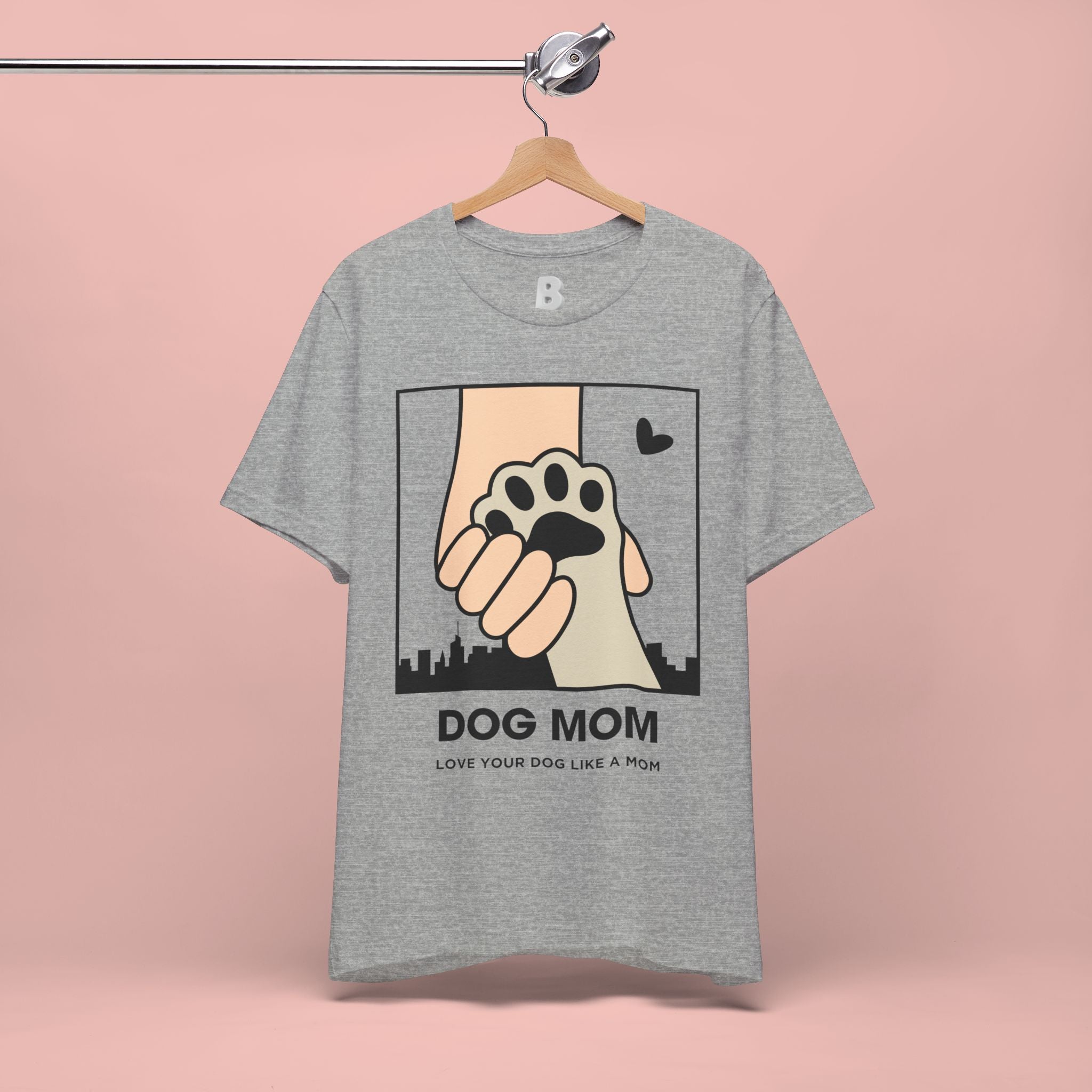 Dog Mom T-Shirt — "Love Your Dog Like a Mom" Paw Print Graphic