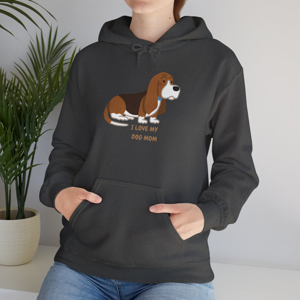 Dog Mom Hoodie — Cute Basset Hound I Love My Dog Mom Sweatshirt