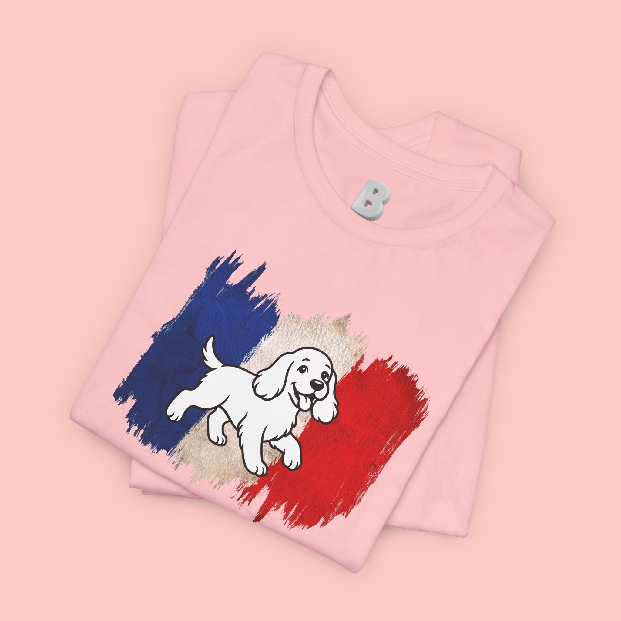 Love Your Dog Like Me T-Shirt — French Flag Heart Puppy Tee