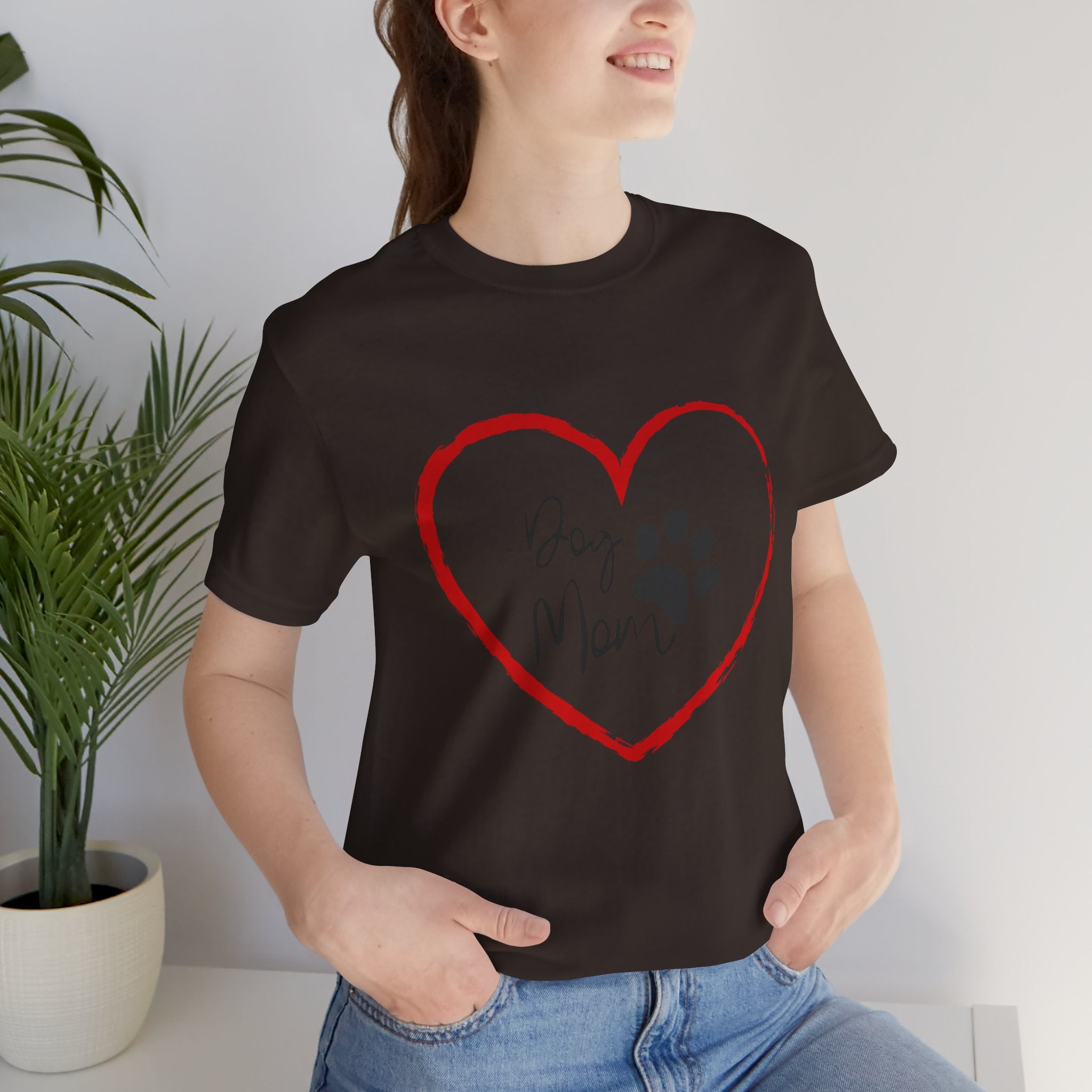 Dog Mom Heart Paw T‑Shirt