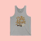 Dog Mom Tank Top - Gold Script with Paw & Bone Design