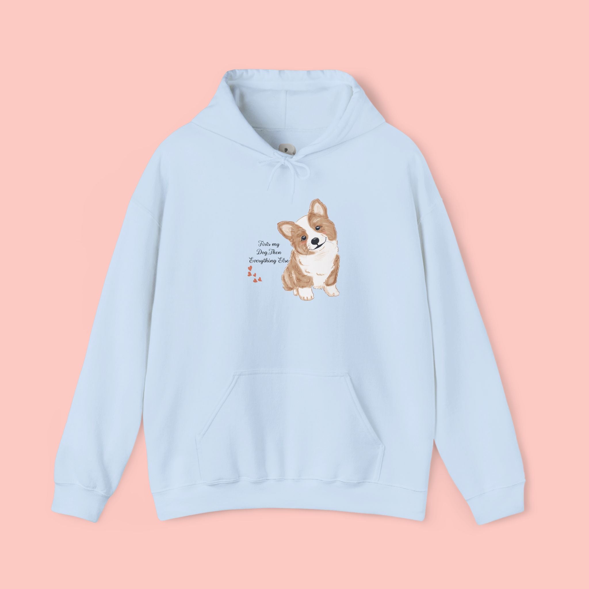 Corgi Love Hoodie — Cute Watercolor Pembroke Corgi Illustration with 'You're My Favorite' Text