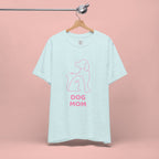 Dog Mom T‑Shirt – Minimal Pink Line Art Dog Tee
