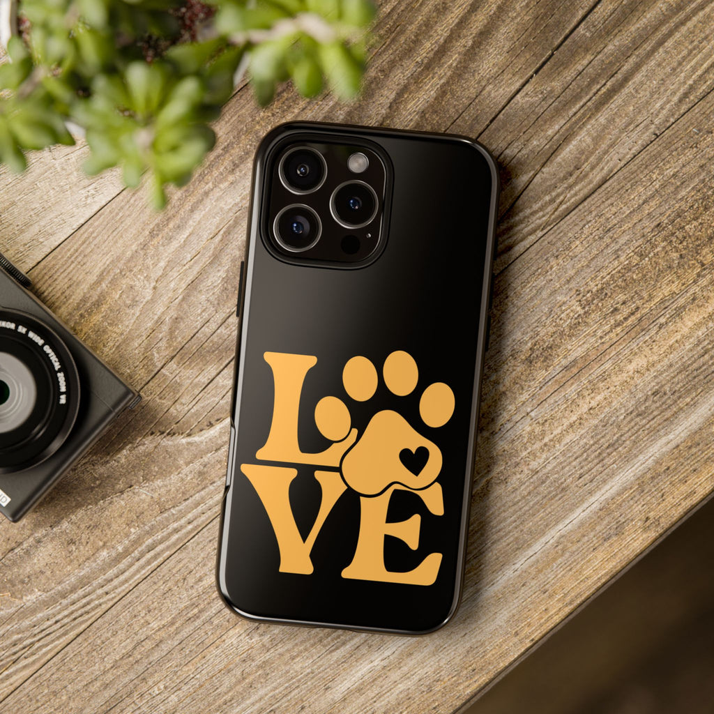 Phone Case — LOVE Paw Print Design (Pet Lover Protective Case)