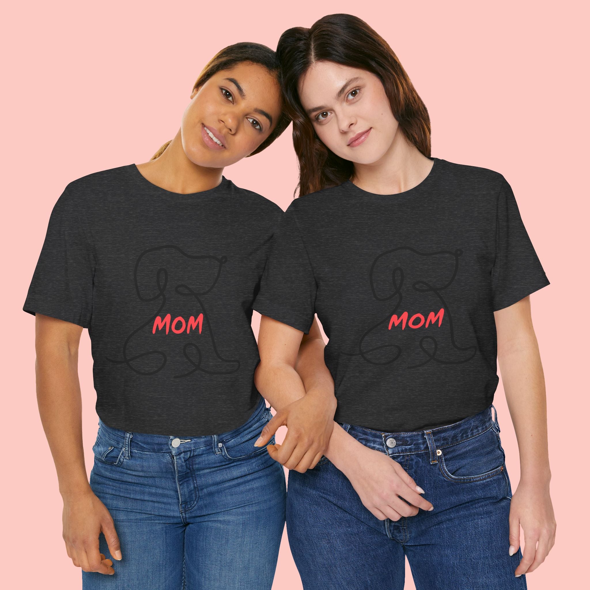 Mom Dog T-Shirt — Minimal Line Art Puppy Tee for Dog Moms, Mother's Day Gift