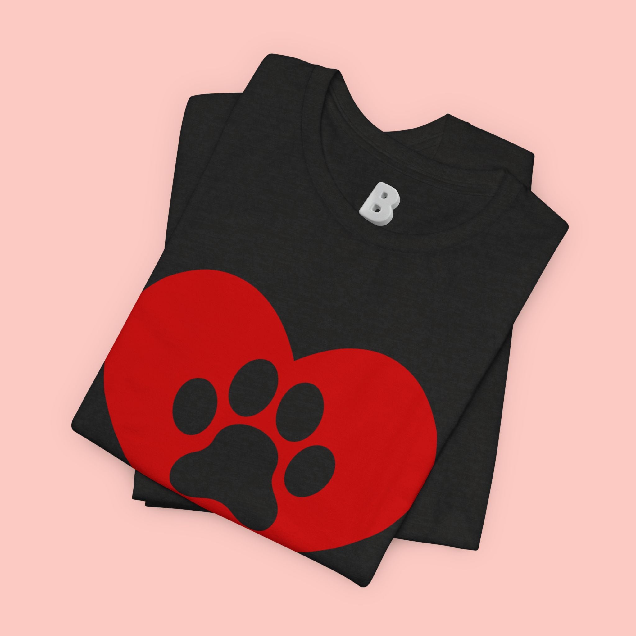 Pet Lover T-Shirt — Red Heart Paw Print Tee